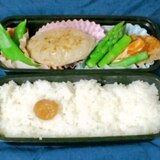 オヤジ弁当その６（魚肉ハンバーグ弁当）